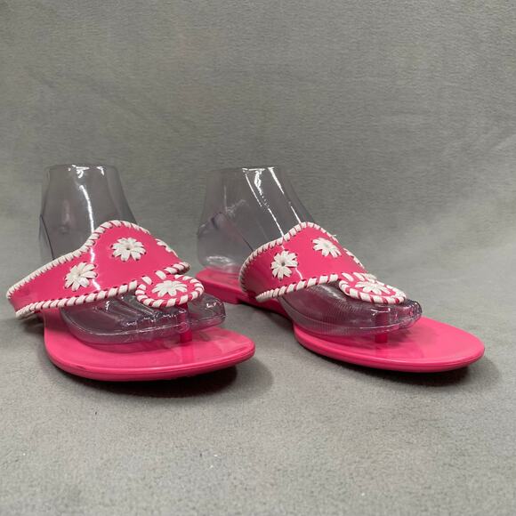 JACK‎ ROGERS Jelly Pink Fuschia Summer Sandals Size 8 Barbie Look Miss Georgica - Picture 2 of 15